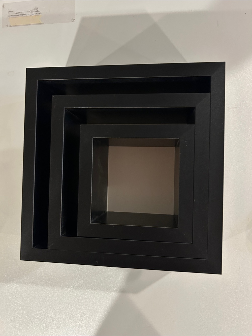 Black Modern Set of Three Square Wall Shadow Boxes